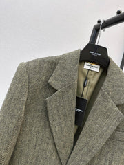 Yves Saint Laurent/26SS Autumn/Winter Latest Wool Oversized Suit Set