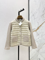 Brunello Cucinelli / 26 Fall-Winter Latest Wool Knit Patchwork Down Jacket