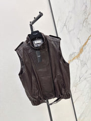 Yves Saint Laurent/26 Early Spring Latest Leather Vest