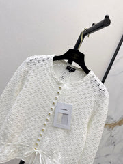 Chanel 26 Early Autumn Latest Floral Hollow Knit Cardigan
