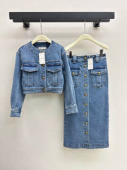 zimmermann/26 Early Autumn New Retro Vacation Style Denim Set