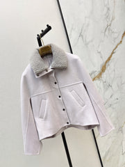 Brunello Cucinelli/26 Autumn and Winter Latest Double-Sided Fleece Collar Short Jacket
