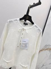 Chanel/26 Early Autumn Latest Hollow-Out Long-Sleeve Knit Sweater