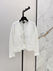 chanel/26 Early Autumn New Hollow-Out Short Knit Cardigan