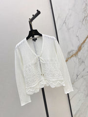 chanel/26 Early Autumn New Hollow-Out Short Knit Cardigan