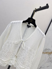 chanel/26 Early Autumn New Hollow-Out Short Knit Cardigan