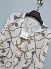 Hermès/26 New Equestrian-Style Lightweight V-Neck Knit Cardigan
