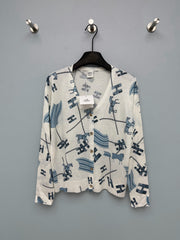 Hermès/26 New Equestrian-Style Lightweight V-Neck Knit Cardigan