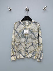 Hermès/26 New Equestrian-Style Lightweight V-Neck Knit Cardigan