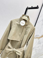 Chloe/Early Autumn New Stylish Stand-Collar Mid-Length Trench Coat