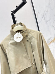 Chloe/Early Autumn New Stylish Stand-Collar Mid-Length Trench Coat