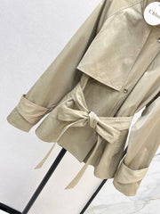 Chloe/Early Autumn New Stylish Stand-Collar Mid-Length Trench Coat