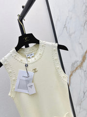 Chanel / 26 Early Autumn Latest Heavy Beaded Sleeveless Knit Dress
