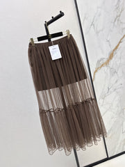 Chanel/26 Fall-Winter Latest Woven Skirt + Tulle Maxi Skirt