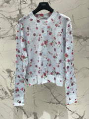 Dior/New Ombre Floral Print Knit Cardigan