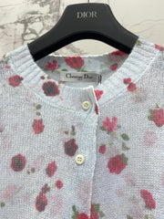 Dior/New Ombre Floral Print Knit Cardigan