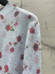 Dior/New Ombre Floral Print Knit Cardigan
