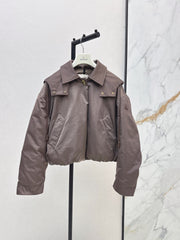 Prada/26 Latest Gray-Coffee Goose Down Short Jacket