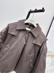 Prada/26 Latest Gray-Coffee Goose Down Short Jacket