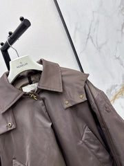 Prada/26 Latest Gray-Coffee Goose Down Short Jacket