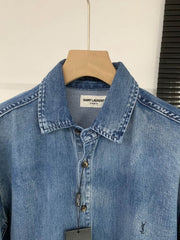 Embroidered Denim Shirt Jacket