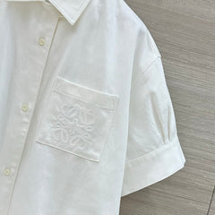 Short-sleeved white shirt