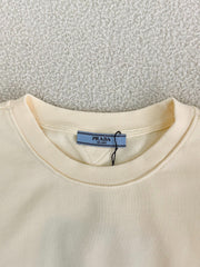 Creamy yellow simple short-sleeved shirt