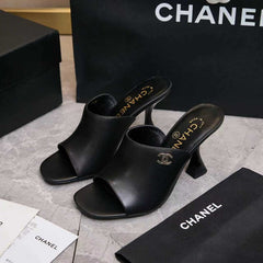 Open-toe high-heeled mules
