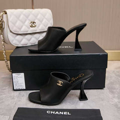 Open-toe high-heeled mules