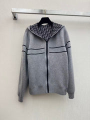 Dior/Reversible Cashmere Knit Hooded Jacket