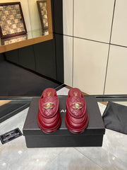 Satchel-Buckle Loafer Mules