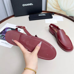 Satchel-Buckle Loafer Mules