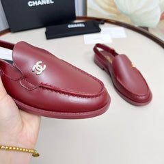 Satchel-Buckle Loafer Mules