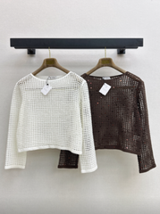 Brunello Cucinelli/ 26 Early Autumn New Hollow-Out Long Sleeve Knit