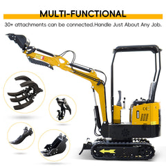 1 Ton Mini Excavator with 13.5 HP Gasoline Engine and Thumb Clip-MS10H