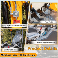 1.5-Ton Mini Excavator,13.5 HP , Briggs & Stratton Petrol Engine-MS15PRO