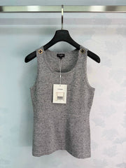 Chanel / 26 Early Autumn New Grey Knit Vest