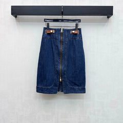 FENDI/26New Arrival:Paneled Denim Midi Skirt with Slit