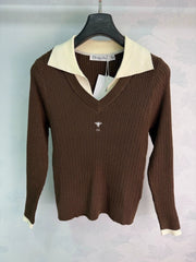 Dior / 26 Early Autumn New V-Neck Long-Sleeve Knit Sweater
