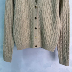 LORO PIANA/26 Early Autumn New Cable Knit Cardigan