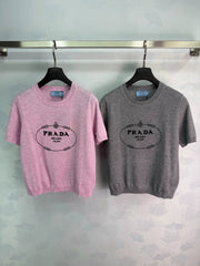 Prada/26 Early Autumn New Logo Knit Short Sleeve