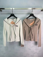 MiuMiu/26 Early Autumn New Shawl V-Neck Knit Long Sleeve Top