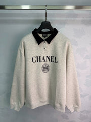 Chanel/26 Early Autumn Polo Collar Loose Sweater
