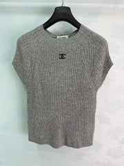 Chanel / 26 ssNew Knitted Short-Sleeve Top