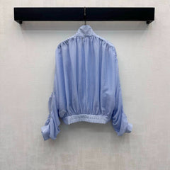 Louis Vuitton / 26New Season Stand-Collar Ruched Bomber Jacket