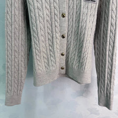 Miu Miu / Denim Patchwork Cable Knit Long Sleeve