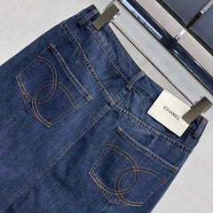 Chanel/26ssNew Embroidered Denim Mermaid Skirt