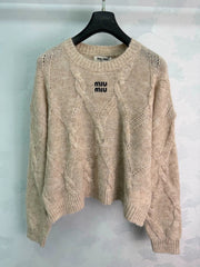MiuMiu/26 Early Autumn New Patchwork Knit Sweater