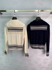 MiuMiu/26 Early Autumn New Hollow Knit Polo Shirt