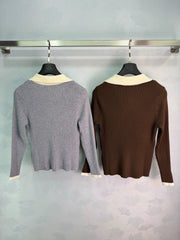 Dior / 26 Early Autumn New V-Neck Long-Sleeve Knit Sweater
